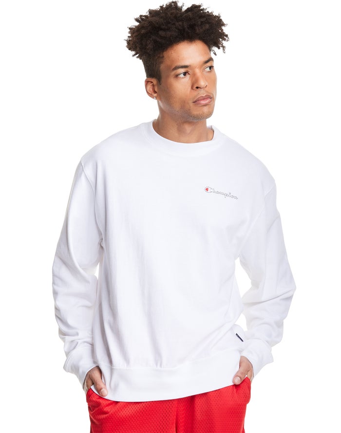 Champion T-Shirt Heren - Wit - Middleweight Jersey Long-Sleeve ( 173056-BMN )